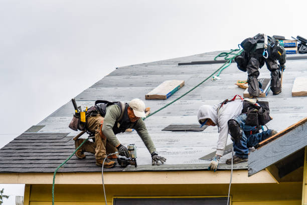 Professional Emergency Roof Repair technician working in West Wareham, MA